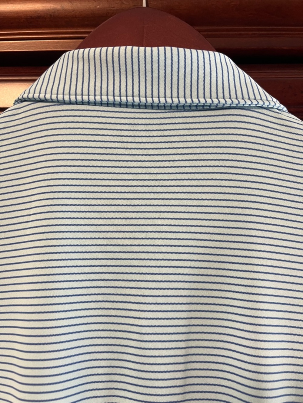 New Peter Millar Crown Sport Featherweight Stretch Teal Blue Stripe Golf ⛳️ Polo - Picture 2 of 13